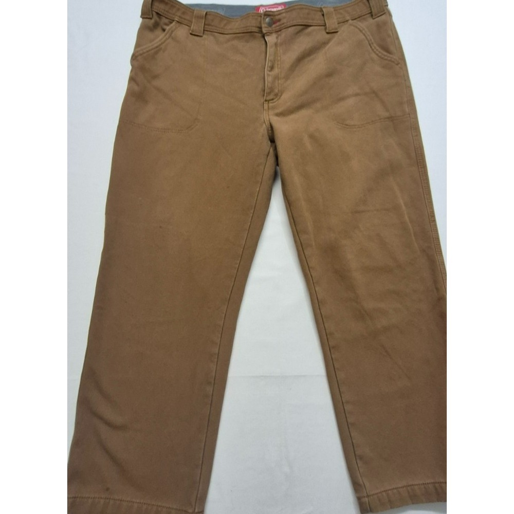 Coleman men's brown khaki utility pockets flat front work pants‎ sz. 40x30